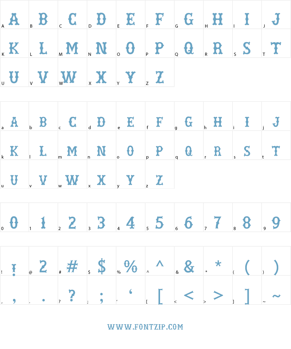 Rebel Bones bold Font Character